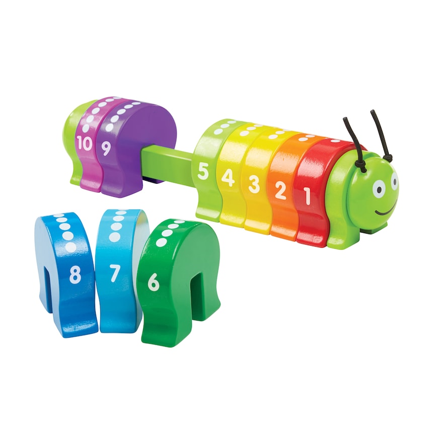 Melissa & Doug Counting Caterpillar - Classic Wooden Toy With 10 Colorful Numbered Segments