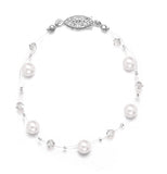 Pearl & Crystal Bridal or Bridesmaids Illusion Bracelet
