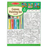 Melissa & Doug Canvas Painting Set: Animals - 3 Canvases, 8 Tubes of Paint