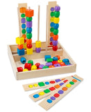 Melissa & Doug Bead Sequencing Set With 46 Wooden Beads and 5 Double-Sided Pattern Boards