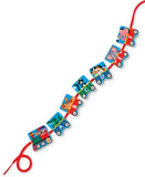 Melissa & Doug Alphabet Train Lacing Beads - 27 Wooden Train Beads, 6 Pattern Cards, and 1 Lace
