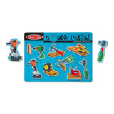 Melissa & Doug Construction Tools Sound Puzzle - Wooden Peg Puzzle (8 pcs)