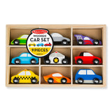 Melissa & Doug Wooden Cars Vehicle Set in Wooden Tray