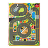 Melissa & Doug Jumbo Roadway Activity Rug With 4 Wooden Traffic Signs (79 x 58 inches)