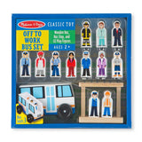 Melissa & Doug Wooden Off To Work Bus Play Set (14pc)