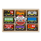 Melissa & Doug Wooden Train Cars (8-Piece Train Set)