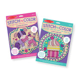 Melissa & Doug Stitch by Color - Wooden Cupcake and Puppy With Kitten, With Yarn, Needle