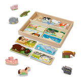 Melissa & Doug Wooden Animal Picture Puzzle Boards With Chunky Wooden Animal Play Pieces (24 pcs)