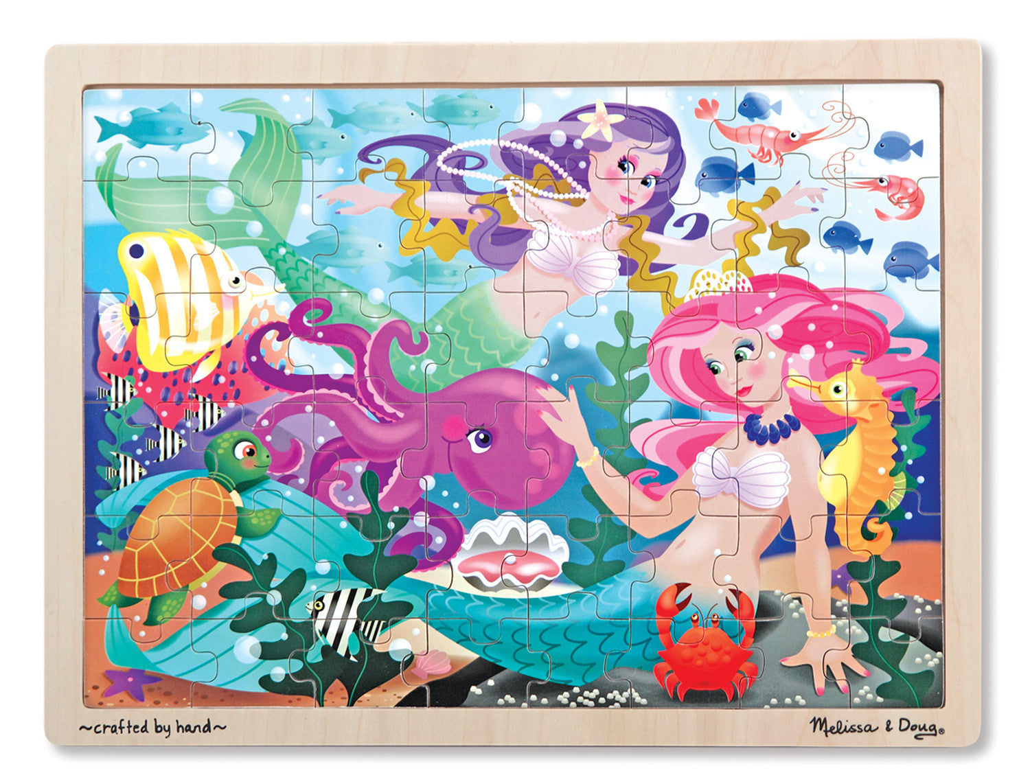 Melissa & Doug Mermaid Fantasea Wooden Jigsaw Puzzle - 48pc