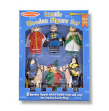Melissa & Doug Castle Poseable Wooden Doll Set (8pc) for Castle and Dollhouse (3-4 inches each)