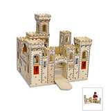 Melissa & Doug Deluxe Folding Medieval Wooden Castle - Hinged for Compact Storage