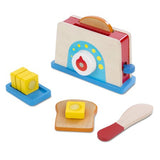 Melissa & Doug Bread and Butter Toaster Set (9pc) - Wooden Play Food and Kitchen Accessories