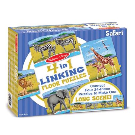 Melissa And Doug Safari 4-In-1 Jumbo Linking Floor Puzzle 96pc