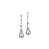 Braided CZ Pave Dangle Earrings with Pearl 3050E