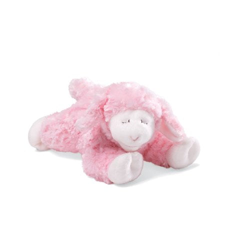 Baby GUND Winky Lamb Stuffed Animal Plush Rattle, Pink, 7"