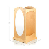 Guidecraft Dress Up Cubby Center  Natural: Wooden Wardrobe with Mirror for Kids, Pretend Play Storage Station with Rack and Hooks - Toddler Bedroom Furniture