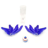 VIAHART Kikbo Kick Shuttlecock Cylinder (Chapteh, Da CAU, Jian Zi) | Great Change-up from Hacky Sack and Footbag (Blue) Includes One Complete Kikbo Shuttlecock and Four Replacement Feathers