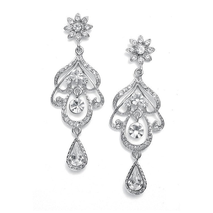 Abstract Wedding Chandelier Earrings 3128E