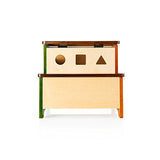 Guidecraft See and Store Furniture Wood Step Stool with Storage in Brown