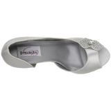 Dyeables Women's Tyra Peep-Toe Pump,White Satin,6.5 M US
