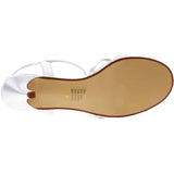 Dyeables Women's Peach Leather Sandal,White Satin,9.5 D US