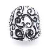 Black and White Designer Scroll Ring 3147R