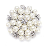 Pearl Cluster Bridal Brooch with Crystal
