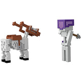 Minecraft Skeleton Craft-a-Block 2-Pk, Action Figures & Toys to Create, Explore and Survive, Authentic Pixelated Designs, Collectible Gifts for Kids Age 6 Years and Older