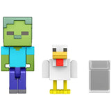 Minecraft 3.25-in Zombie Chicken Jockey Figure w/1 Build-a-Portal Piece