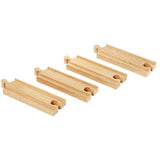 BRIO World 33334 - Short Straight Tracks - 4 Piece Wooden Train Tracks for Kids Ages 3 and Up