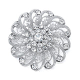Crystal Pin with Filigree Spirals