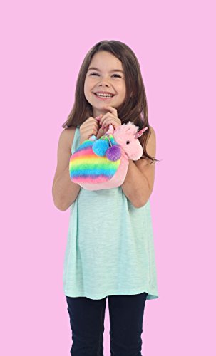 Aurora World Fancy Pals Pet Unicorn Carrier Plush, Rainbow