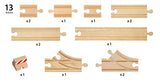BRIO World - 33394 Starter Track Pack | 13Piece Wooden Train Tracks For Kids Ages 3 & Up,Multi