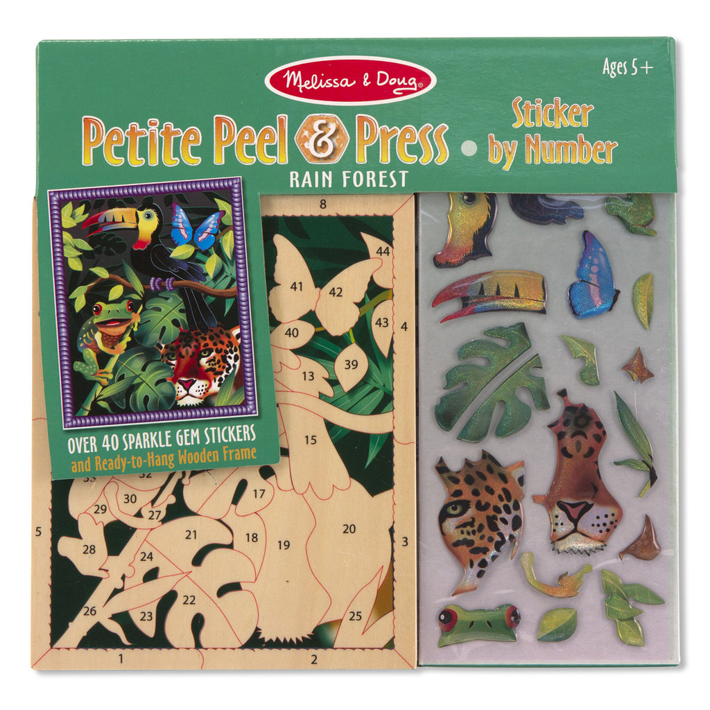 Melissa & Doug Petite Peel & Press Sticker by Number  -  Rain Forest