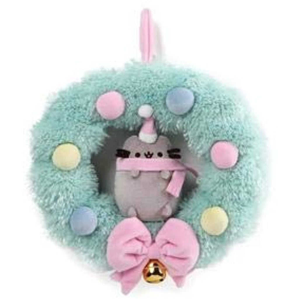 GUND Festive Plush 10.5" Pusheen Wreath Bundle with 4.5" Stocking Ornament