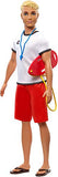 Ken Lifeguard Doll, Blonde, Wearing T-Shirt, Red Swim Trunks and Flip-Flops