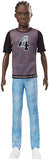 Barbie Ken Fashionistas Doll with Sculpted Brunette Hair Wearing a Number 4 T-Shirt, Denim Pants & Shoes, Toy for Kids 3 to 8 Years Old