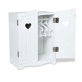 Melissa & Doug Mine to Love Wooden Play Armoire Closet for Dolls, Stuffed Animals - White (17.3H x 12.4W x 8.5D Assembled)