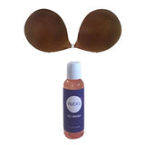 NuBra Seamless Push Up Adhesive Bra with Molded Pads (SE998) and Cleanser (N112), Chocolate, Cup E