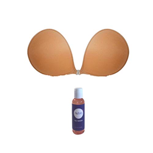 NuBra Super Padded Adhesive Bra (S900) and Cleanser (N112), Tan, Cup B