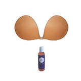 NuBra Super Padded Strapless Silicone Adhesive Bra + Cleanser Authentic Bragel (Tan, AA)