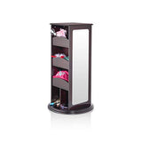 Guidecraft Rotating Dress Up Storage - Espresso: Spinning Closet for Kids with 2 Mirrors, Cubbies & Hooks - Dramatic Play Organizer for Toddlers Playroom