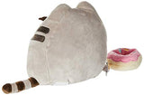 GUND Pusheen with Donut and Bonus Donut Clip Plush Stuffed Animal Cat, Gray, 6"