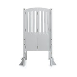 Guidecraft Contemporary Kitchen Helper Stool - White W/Keeper and Non-Slip Mat: Adjustable Height Wooden Baking Tower, Folding Step Stool for Toddlers, Little Kids Learning Furniture