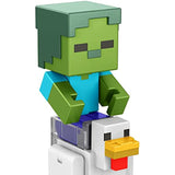 Minecraft 3.25-in Zombie Chicken Jockey Figure w/1 Build-a-Portal Piece