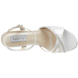 Touch Ups Women's Val Leather Sandal,White Satin,5.5 M US