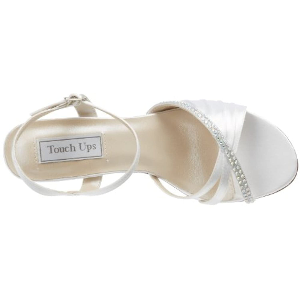 Touch Ups Women's Val Leather Sandal,White Satin,6.5 W US