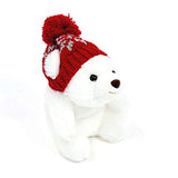 GUND Mini Snuffles with Knit Hat Teddy Bear Christmas Stuffed Plush Holiday Bear, White, 5"