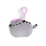 GUND Pusheen with Bow Cat Plush Stuffed Animal Backpack Clip, Gray, 4.5"