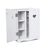 Melissa & Doug Mine to Love Wooden Play Armoire Closet for Dolls, Stuffed Animals - White (17.3H x 12.4W x 8.5D Assembled)
